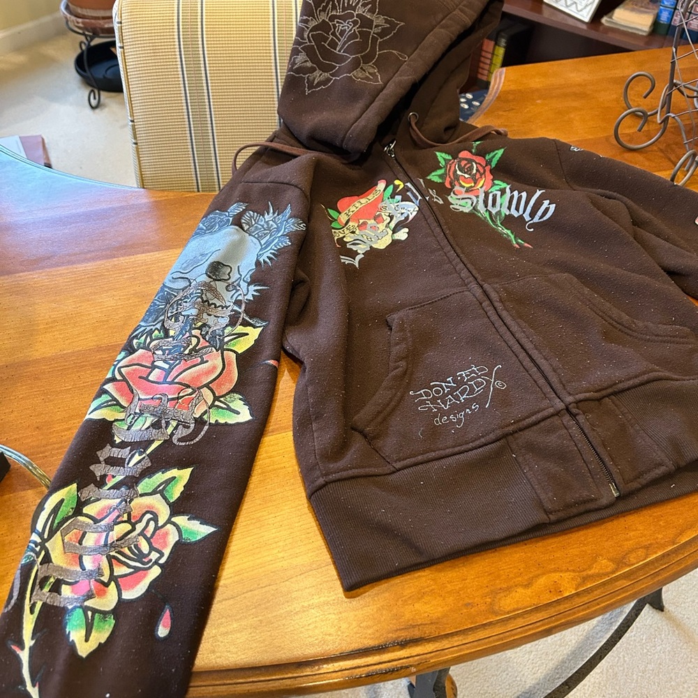 Ed Hardy zip up sweatshirt - Picture 2 of 8